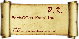 Perhócs Karolina névjegykártya